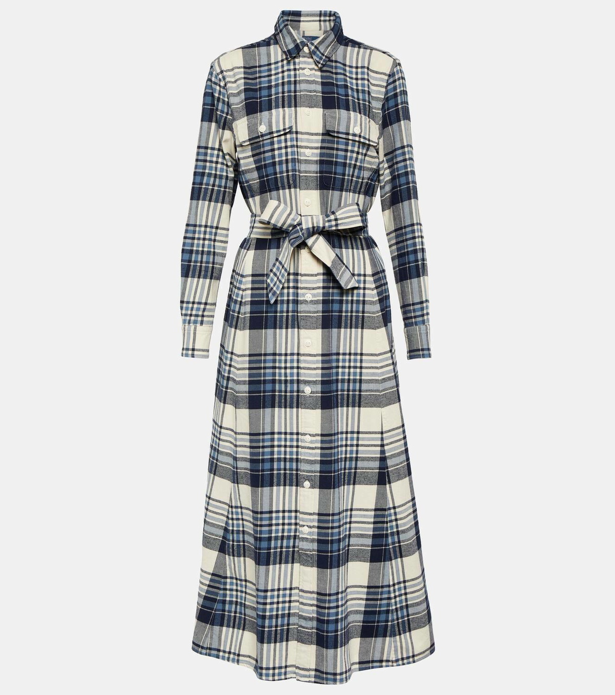 【送料 関税込】POLO RALPH LAUREN Plaids linen maxi dress Plaids linen maxi dress in blue - Polo Ralph Lauren | Mytheresa