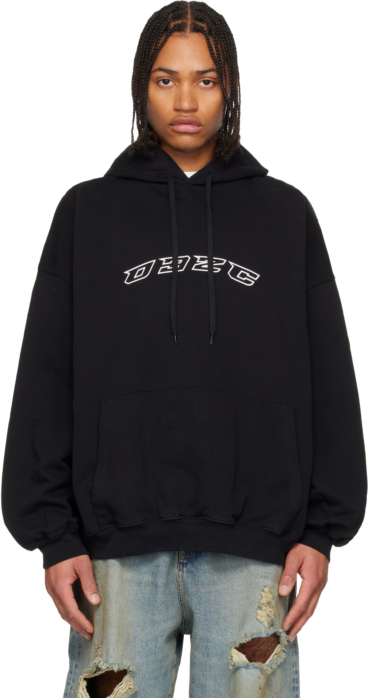 Diesel Black Gold Black Funnel Neck Hoodie Diesel Black Gold