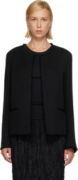 TOTEME Black Open-Front Bouclé Blazer
