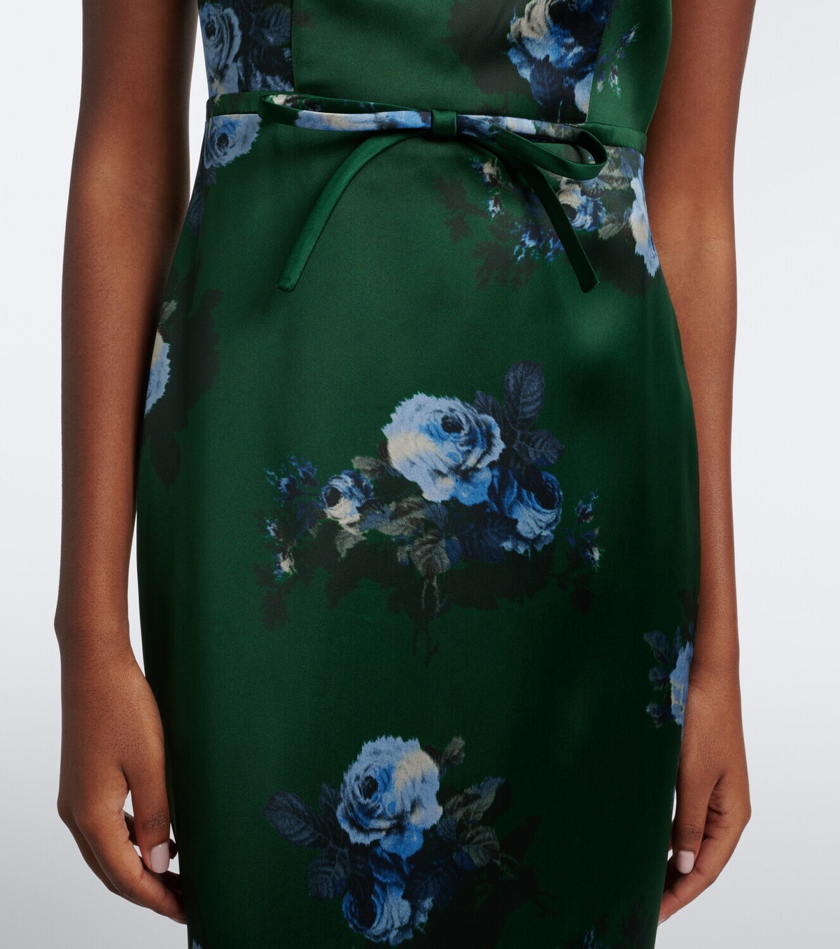 Erdem Belted floral duchess satin gown