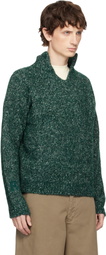 ERL Green Slit Neck Alpaca Sweater
