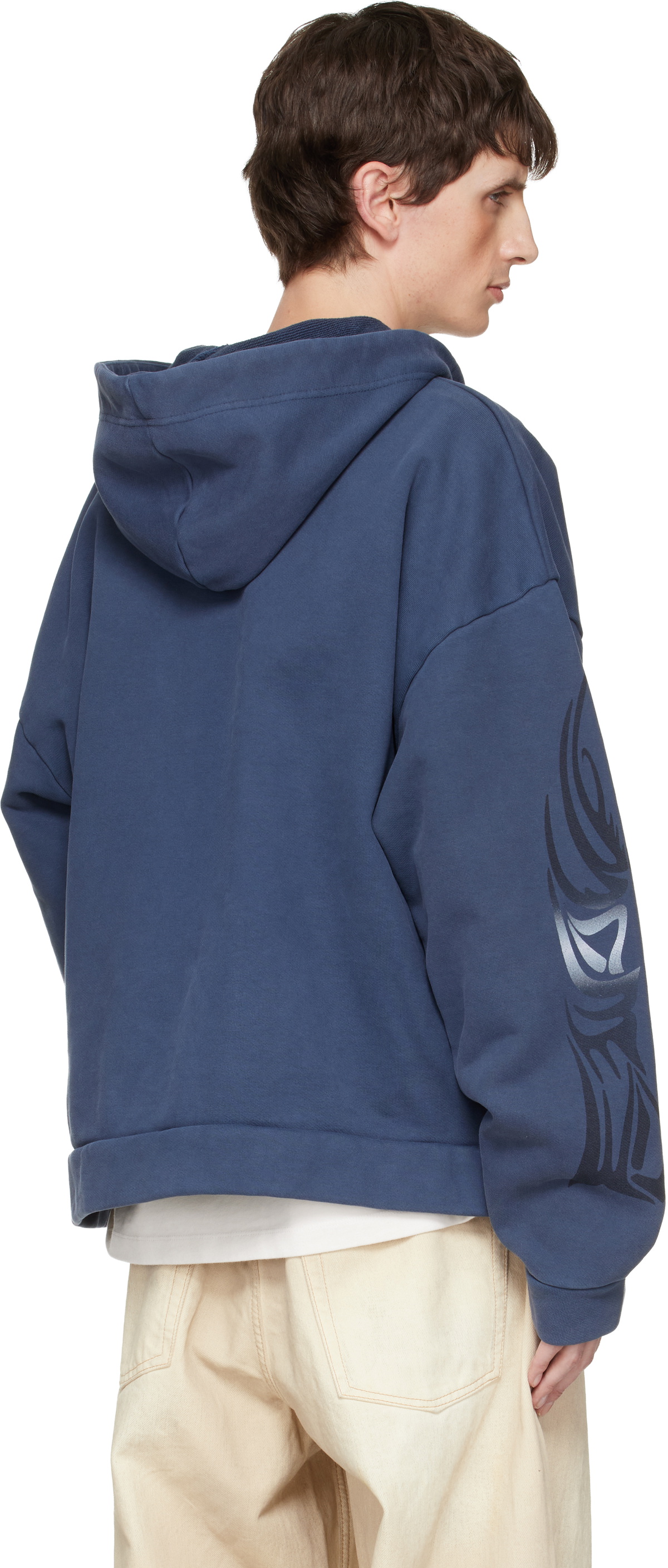 Who Decides War Blue Winged Zip Up Hoodie