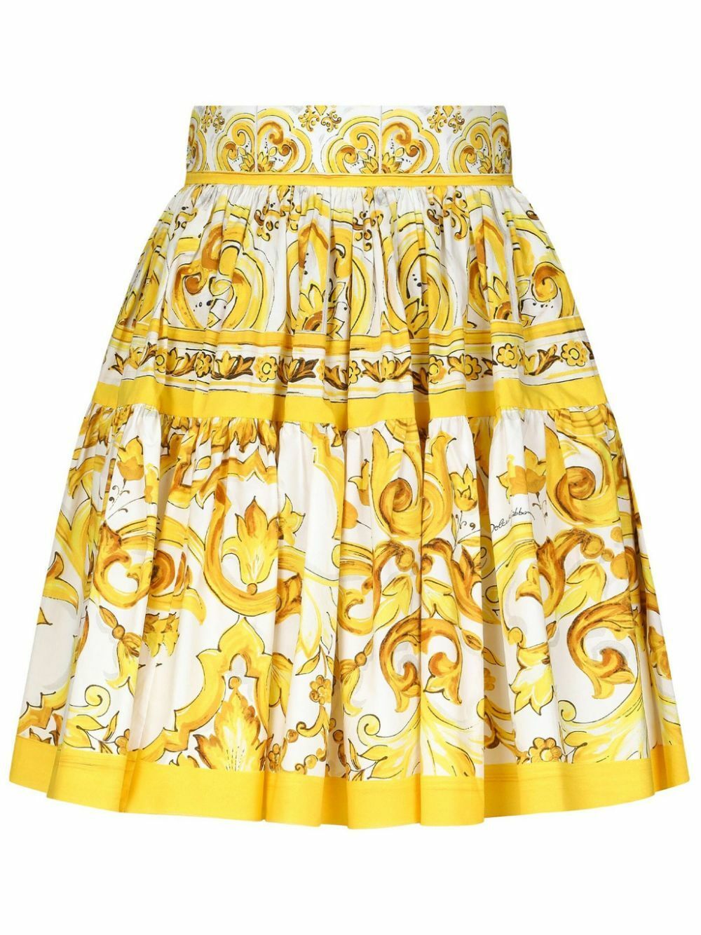 Dolce & Gabbana Yellow Wool Buttoned High Waist Mini Skirt