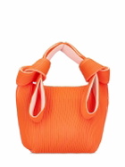 LASTFRAME Two-tone Rib Knit Obi Top Handle Bag