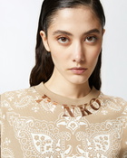 Pinko Bandana Print Crew Neck Sweatshirt Mult. Beige/White