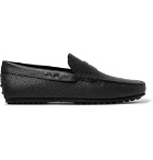 Tod's - City Gommino Pebble-Grain Leather Penny Loafers - Black