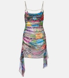Area Crystal-embellished tulle minidress