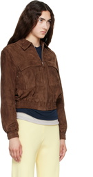 MACKAGE Brown Senka-SU Patch Pocket Suede Jacket