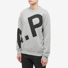 A.P.C. Men's Cory All Over Logo Crew Sweat in Heathered Light Grey