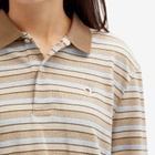 Saks Potts Women's Serena Polo Shirt in Brown Shadow Stripe