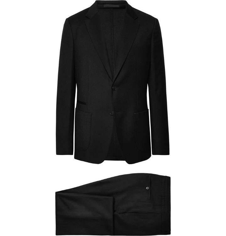 Photo: Z Zegna - Black Slim-Fit Wash & Go TECHMERINO Wool-Flannel Suit - Black
