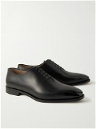 Manolo Blahnik - Snowdon Whole-Cut Glossed-Leather Oxford Shoes - Black