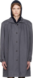 OPEN YY Gray Over Shirred Top Coat