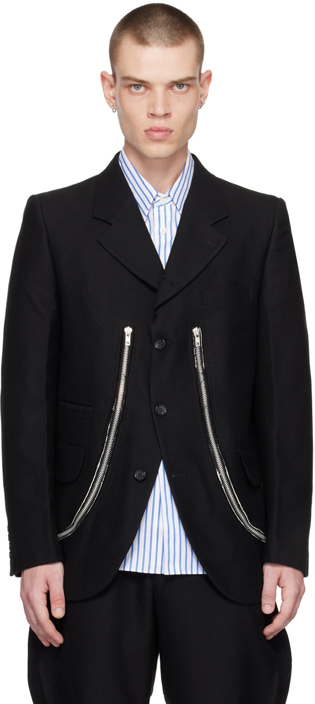 Comme des Garcons Homme Deux Black Zip Blazer Comme des Garcons Homme Deux