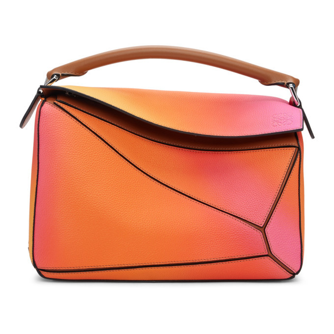 Loewe Puzzle Spray Bag in Orange Sunset