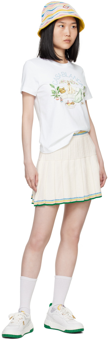 Casablanca White & Green 'The Court' Sneakers