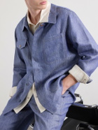 God's True Cashmere - Linen Blouson Jacket - Blue