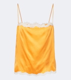 Dôen Loure lace-trimmed silk satin camisole