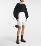 Dries Van Noten - Laser-cut leather midi skirt