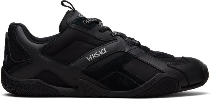 Photo: Versace Black Galaxia Leather Sneakers