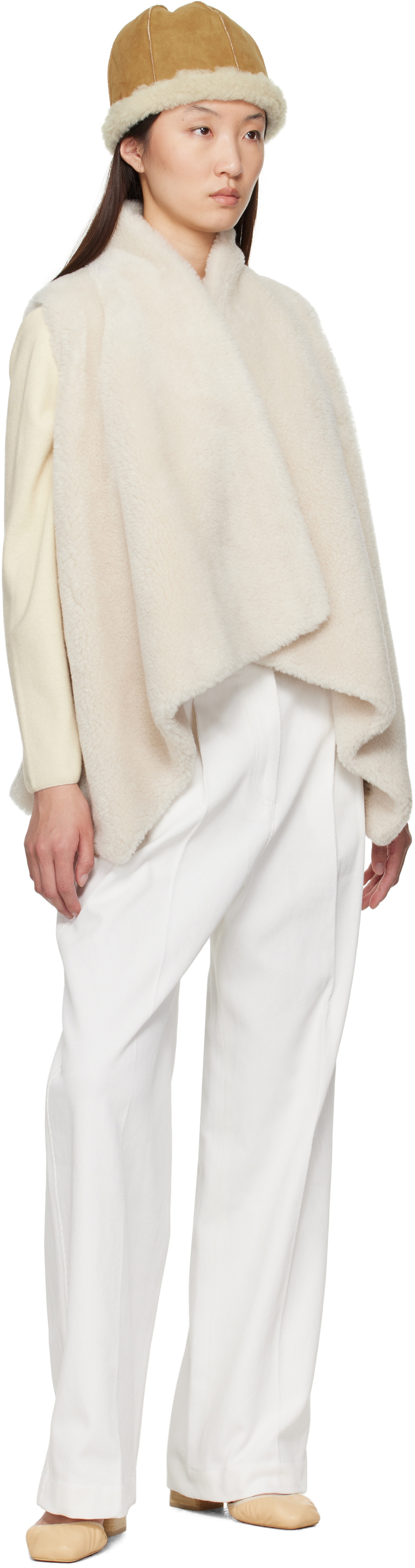 LE17SEPTEMBRE White Claire Cotton Twill Trousers