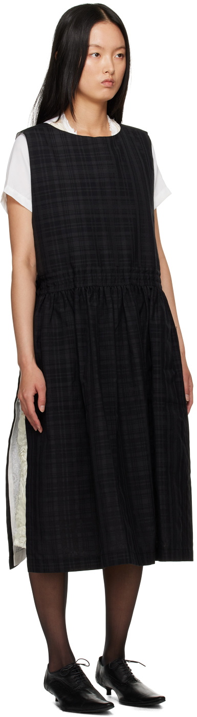 tao Black Check Midi Dress