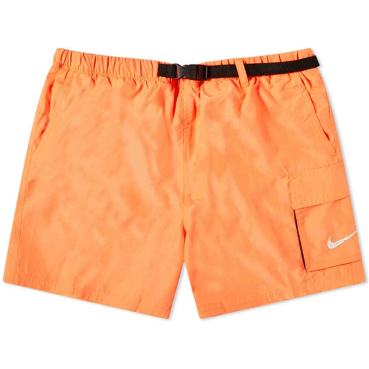 Photo: Nike Swim Men's Belted 5" Volley Short in Bright Mango