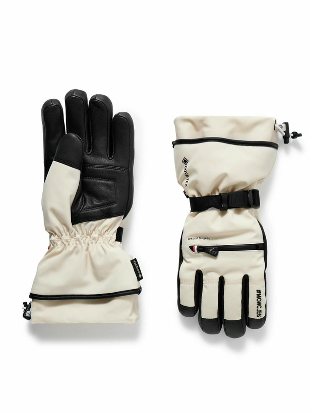Photo: Moncler Grenoble - Leather-Trimmed GORE-TEX Ski Gloves - Neutrals