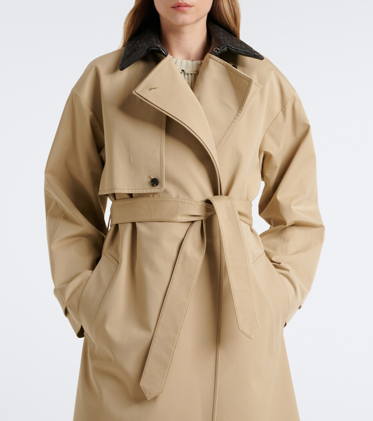Bottega Veneta Intrecciato cotton trench coat