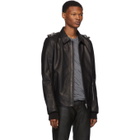 Rick Owens Black Leather Rotterdam Jacket