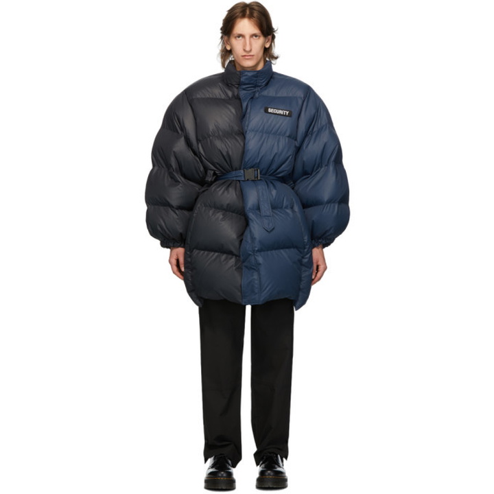 Photo: VETEMENTS Blue and Black Puffer Jacket