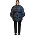 VETEMENTS Blue and Black Puffer Jacket