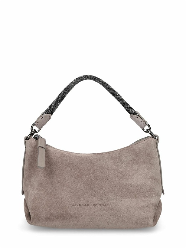 Photo: BRUNELLO CUCINELLI - Small Softy Velour Leather Shoulder Bag