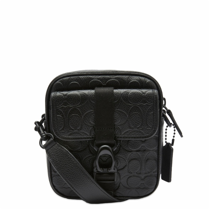 Photo: Coach Men's Beck Crossbody Bag in Blackout Signature Leather