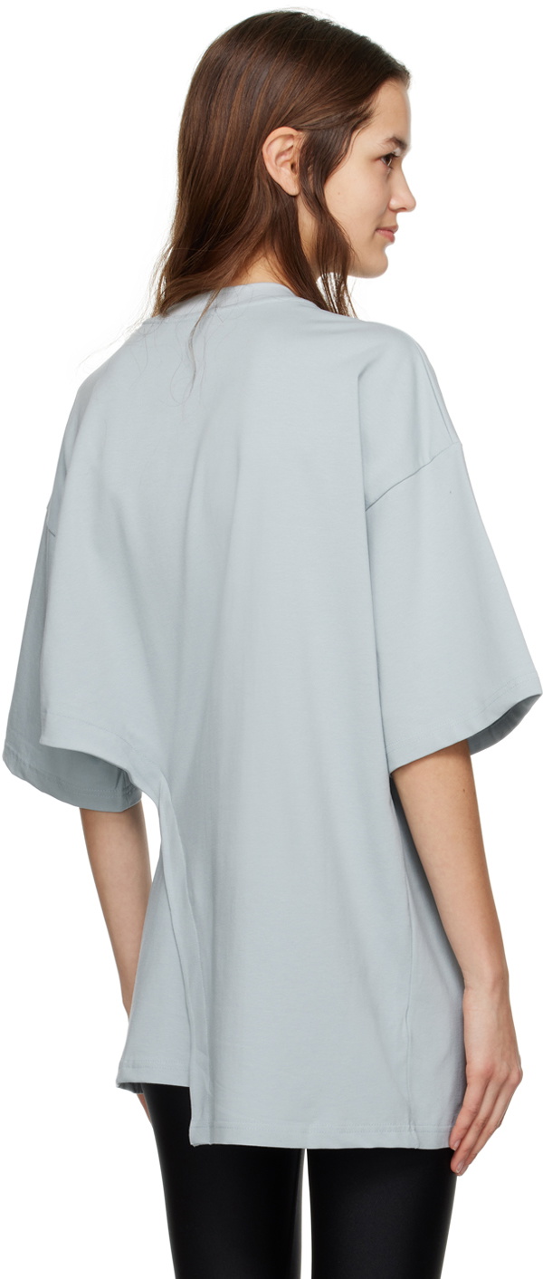 J KOO Blue Asymmetric T-Shirt