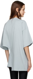 J KOO Blue Asymmetric T-Shirt