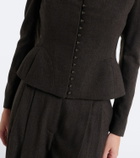 Ralph Lauren Collection Herringbone peplum virgin wool blazer