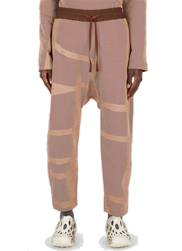 Photo: Graphic Knit Track Pants in Brown