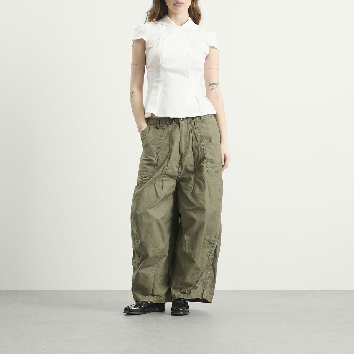 Needles Women's H.D. Fatigue Pants in Olive