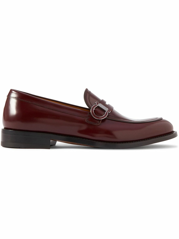 Photo: FERRAGAMO - Canada Logo-Embellished Glossed-Leather Penny Loafers - Brown