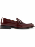 FERRAGAMO - Canada Logo-Embellished Glossed-Leather Penny Loafers - Brown