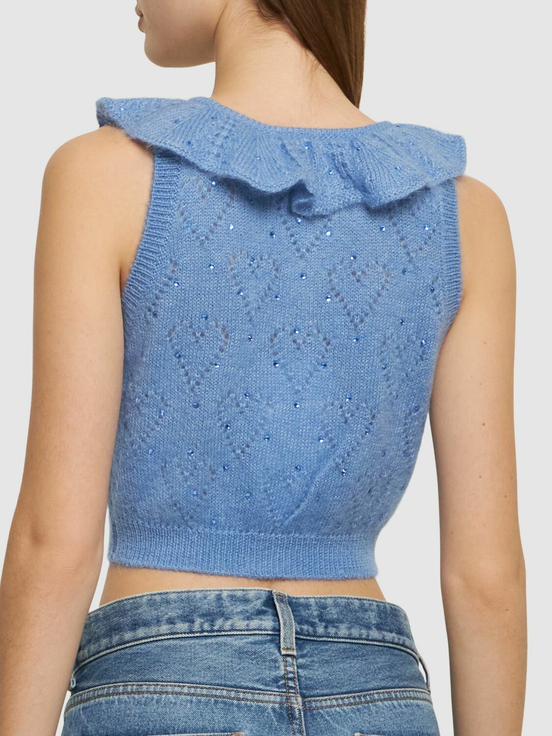 cable-knit sleeveless top, Alessandra Rich