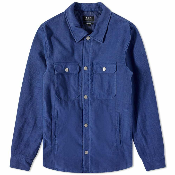 Photo: A.P.C. Men's Alex Overdyed Shirt Jacket in Blue