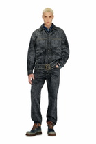 Diesel Biker-inspired denim jacket - Denim Jackets Mens in Grey
