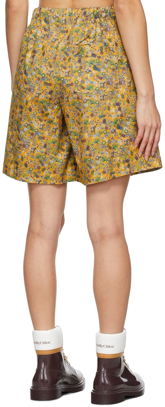 Kika Vargas Yellow Floral Eloise Shorts