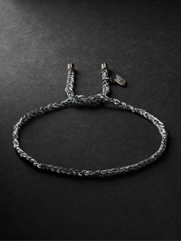 Photo: Carolina Bucci - Lucky Protection Blackened Gold, Silk and Diamond Bracelet