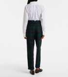 Polo Ralph Lauren Belted checked high-rise wool tapered pants