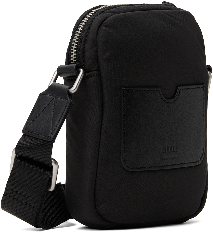 AMI Paris Black Small Ami De Coeur Crossbody Pocket Bag