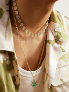 Sydney Evan - Large Pot Leaf Gold Diamond Necklace