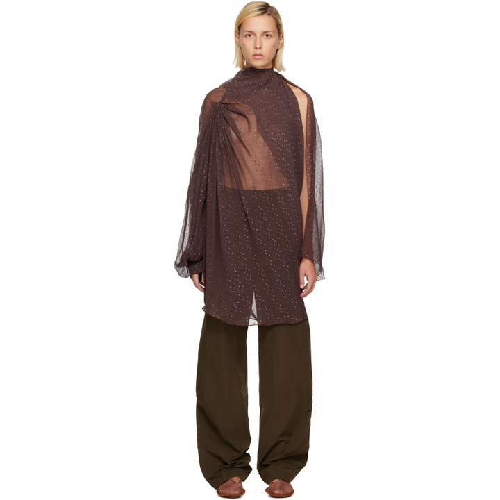 Photo: Kiko Kostadinov Brown Caspian Minidress